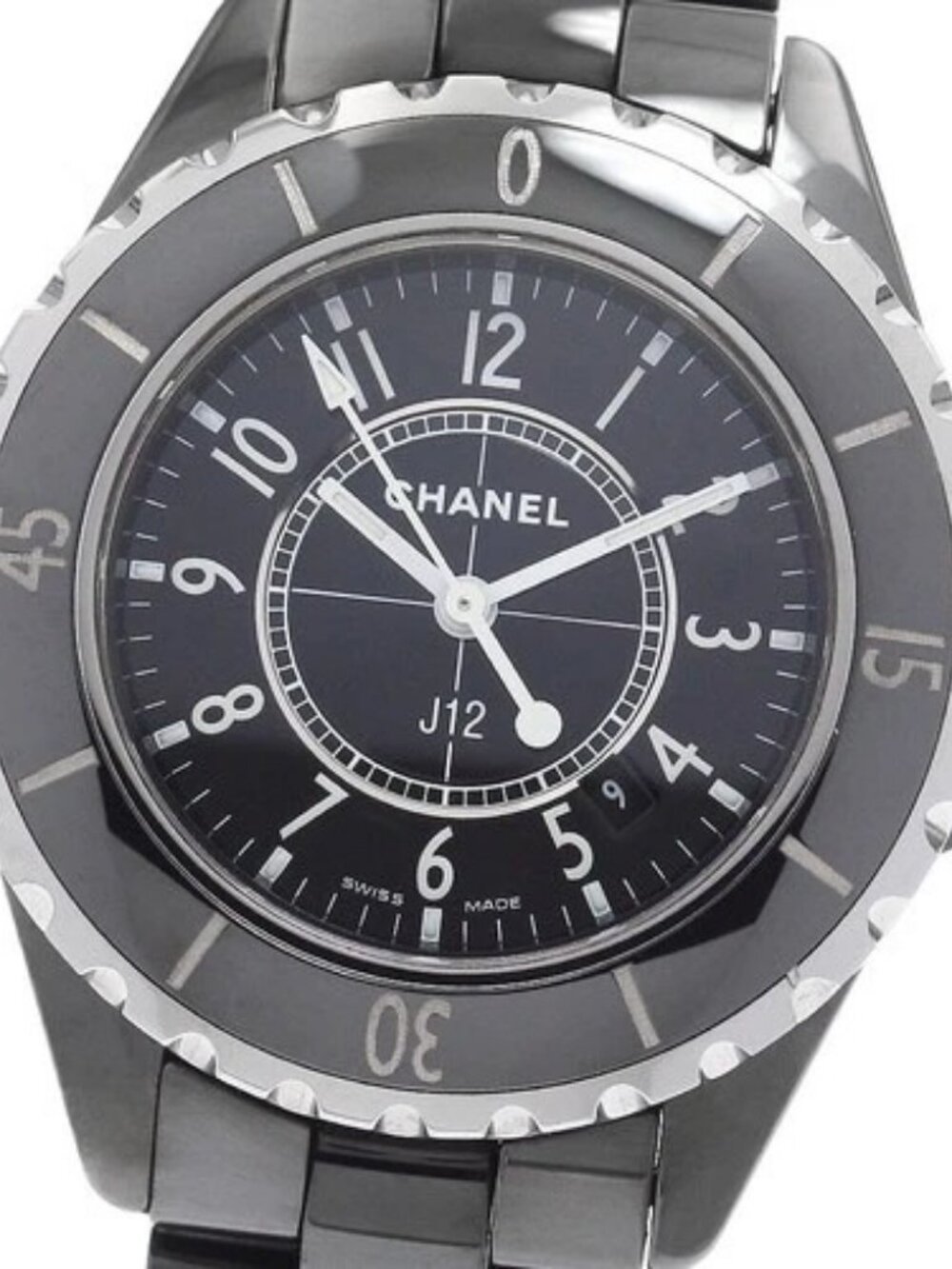CHANEL J12 H0682 Black Ceramic 33MM Date black Dial Quartz Ladies Watch_962826